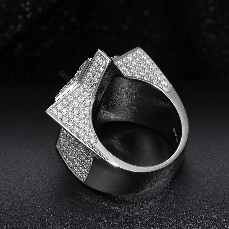 Fine Jewelry VVS1 With Certificate Moissanite Star Rings For Men 925 Sterling Silver Moissanite Rings Hip Hop Jewelry - Culture 59