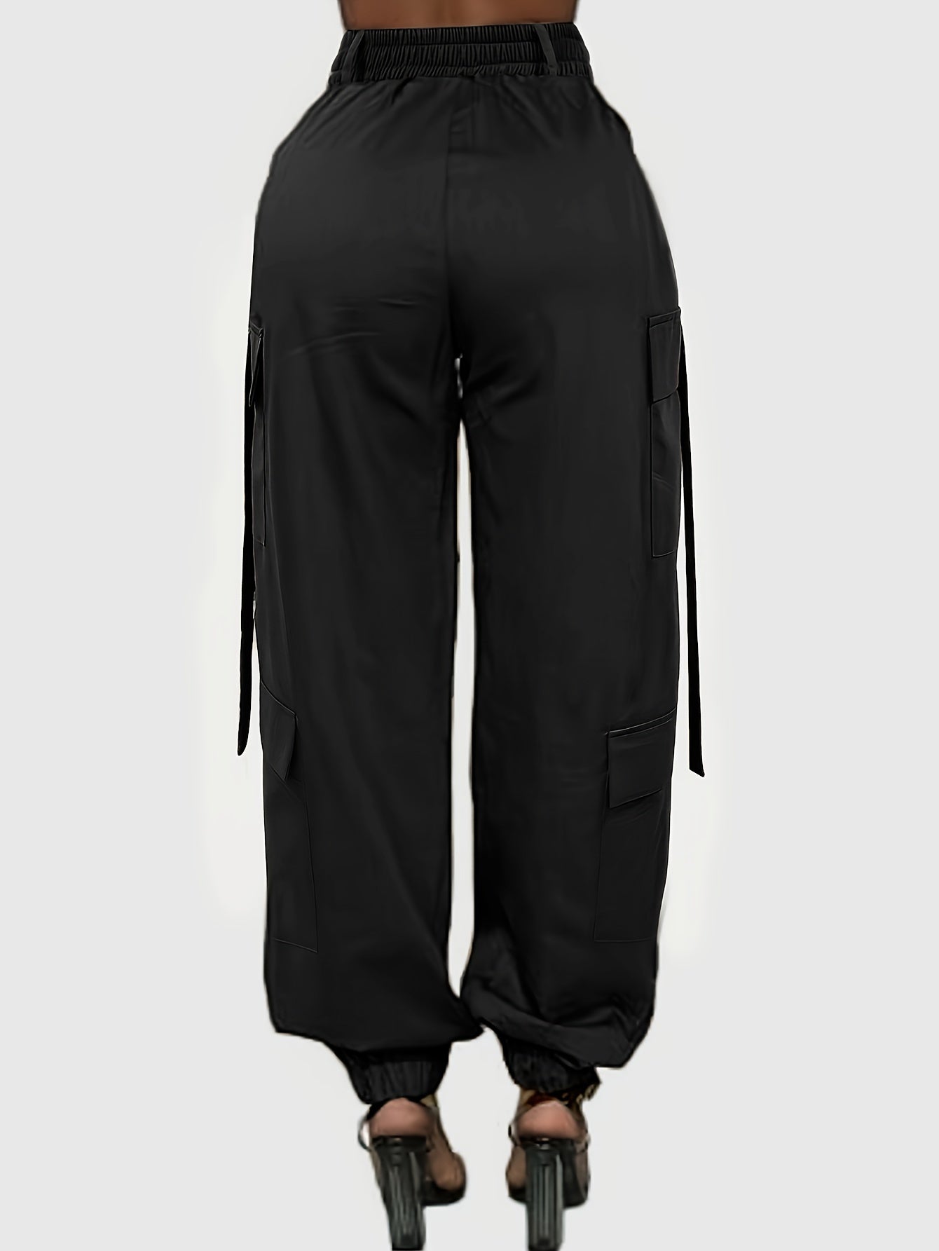 Chic High-Waist Joggers with Cargo Pockets - Comfortable Casual Pants for Women, Perfect for Spring & Fall