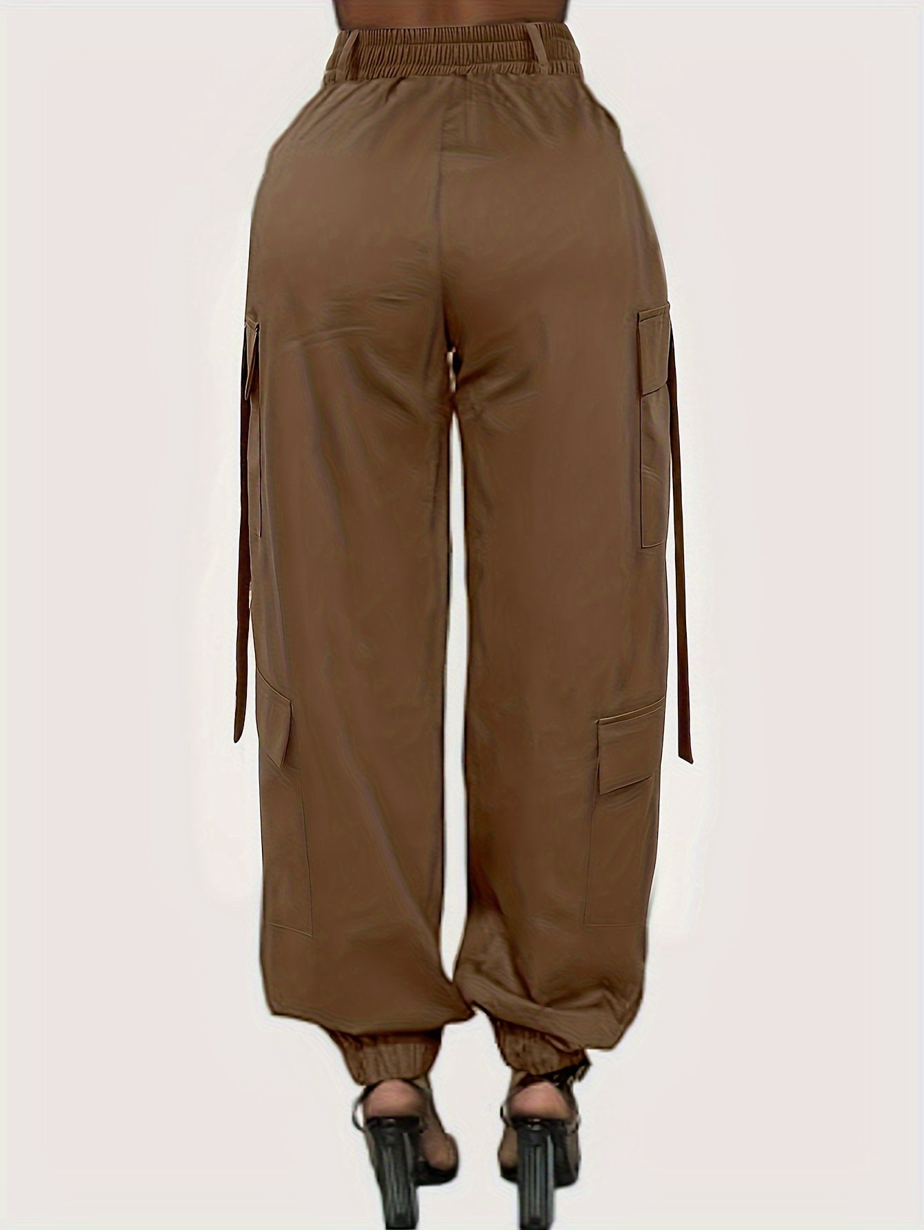 Chic High-Waist Joggers with Cargo Pockets - Comfortable Casual Pants for Women, Perfect for Spring & Fall