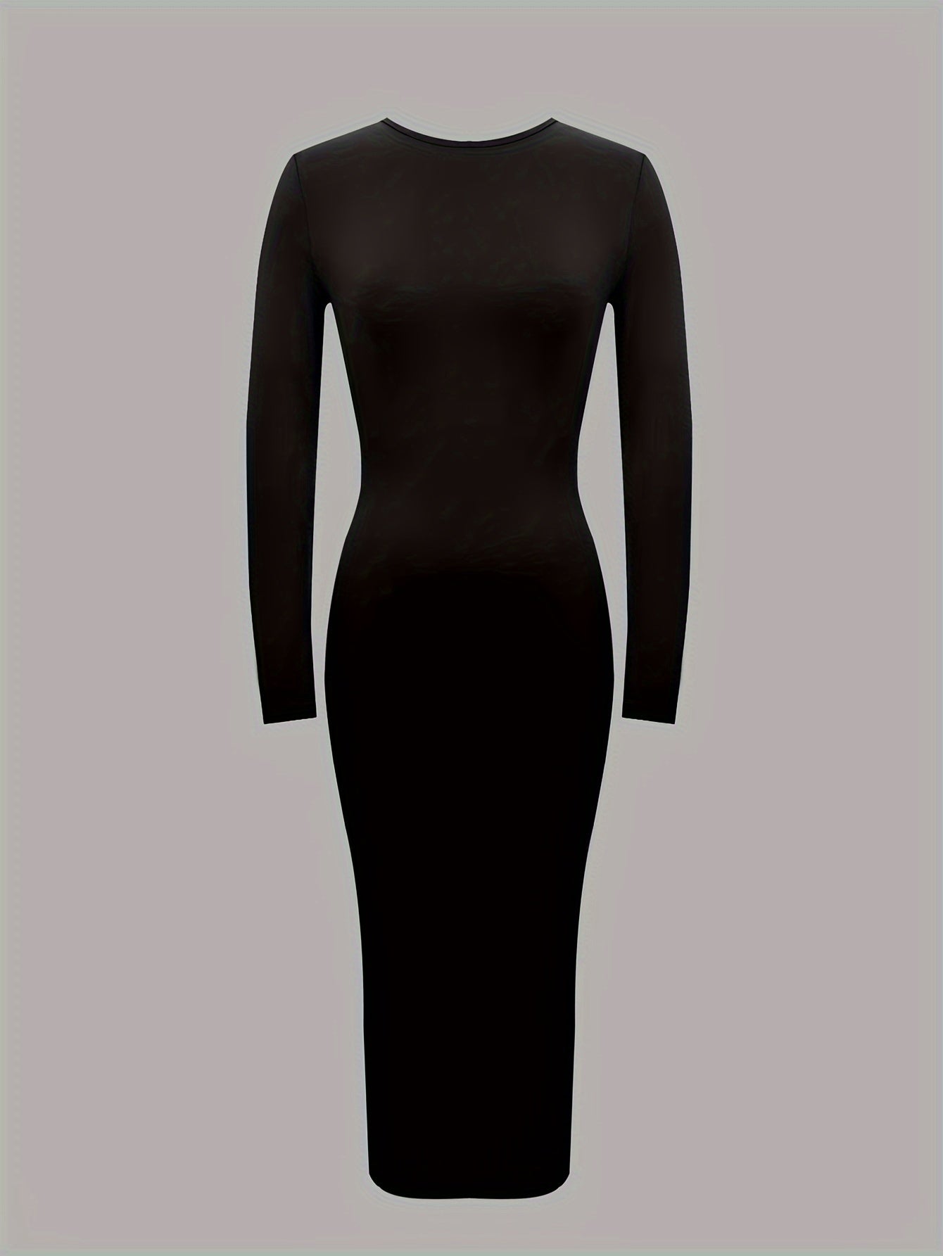 Elegant Split Back Long Sleeve Bodycon Dress