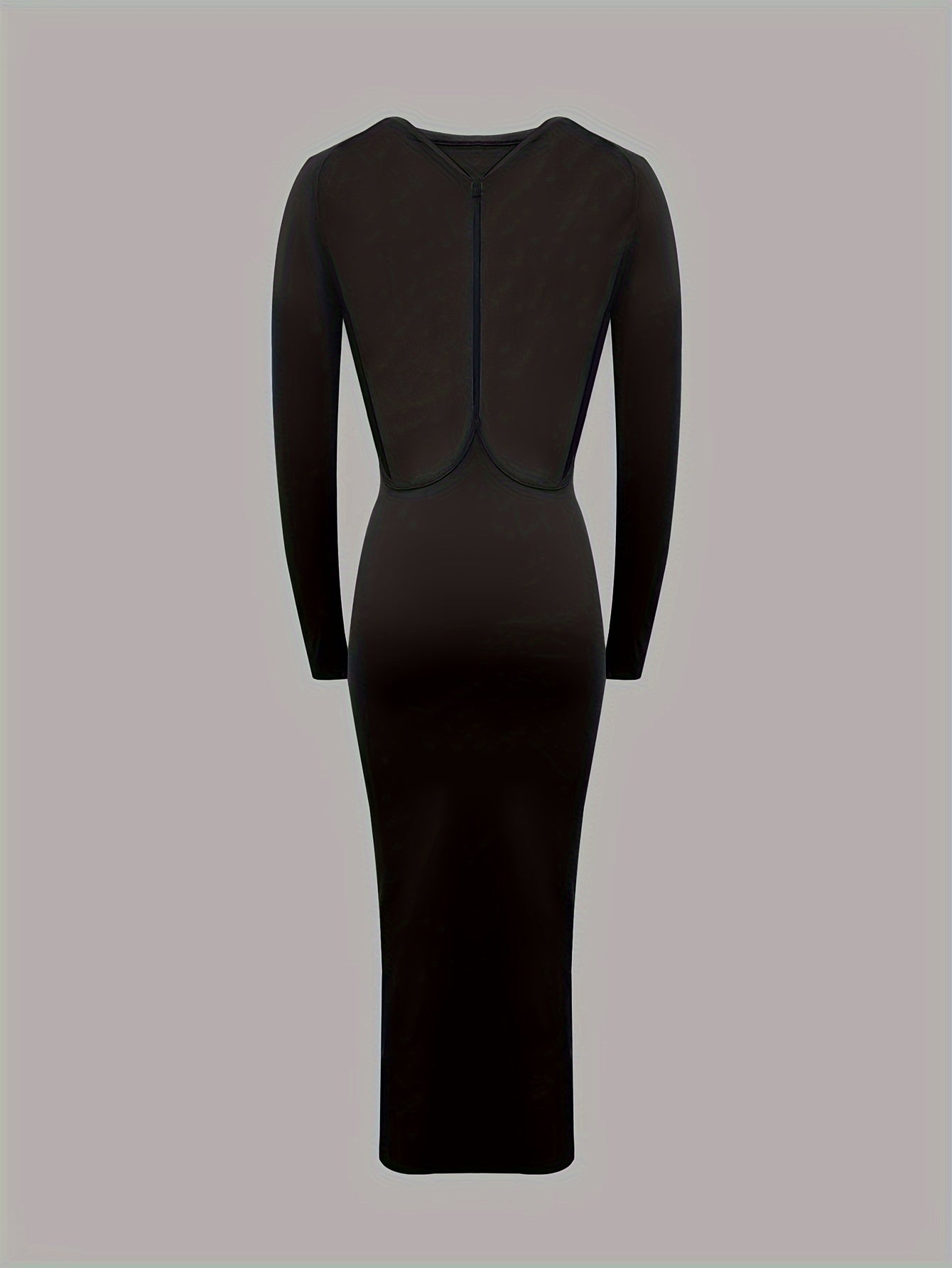 Elegant Split Back Long Sleeve Bodycon Dress